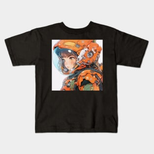 Orange Mech Suite Girl Kids T-Shirt